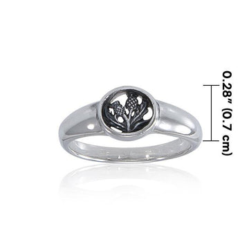 Scottish Thistle Ring Silver TRI065 - Jewelry